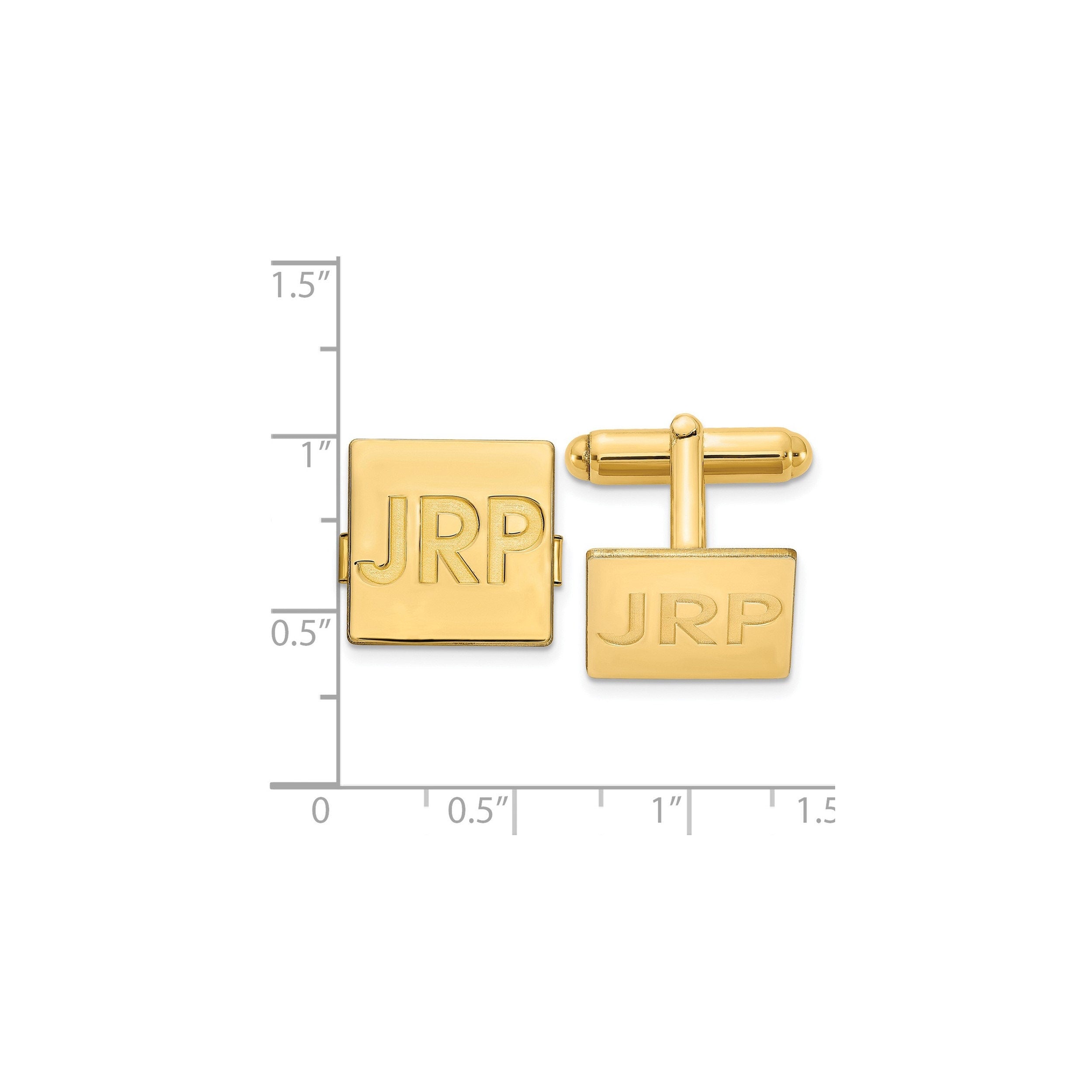 Custom Monogram Cuff Links: Sterling Silver, Gold, or 14K - Personalized Initials