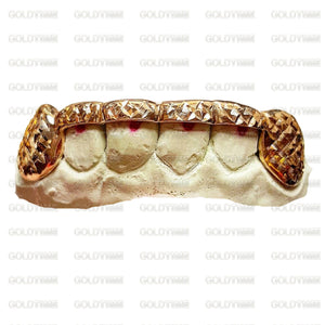Custom trillion cut 6 piece grillz on a mold