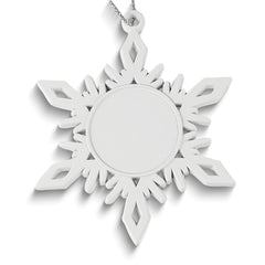 Personalized Snowflake Ornament  White Pewter Christmas Gift  Custom Engraving Front & Back  3" Holiday Keepsake