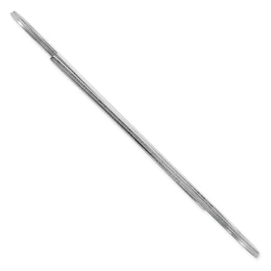 Side view of the sterling silver paperclip showing its slim profile