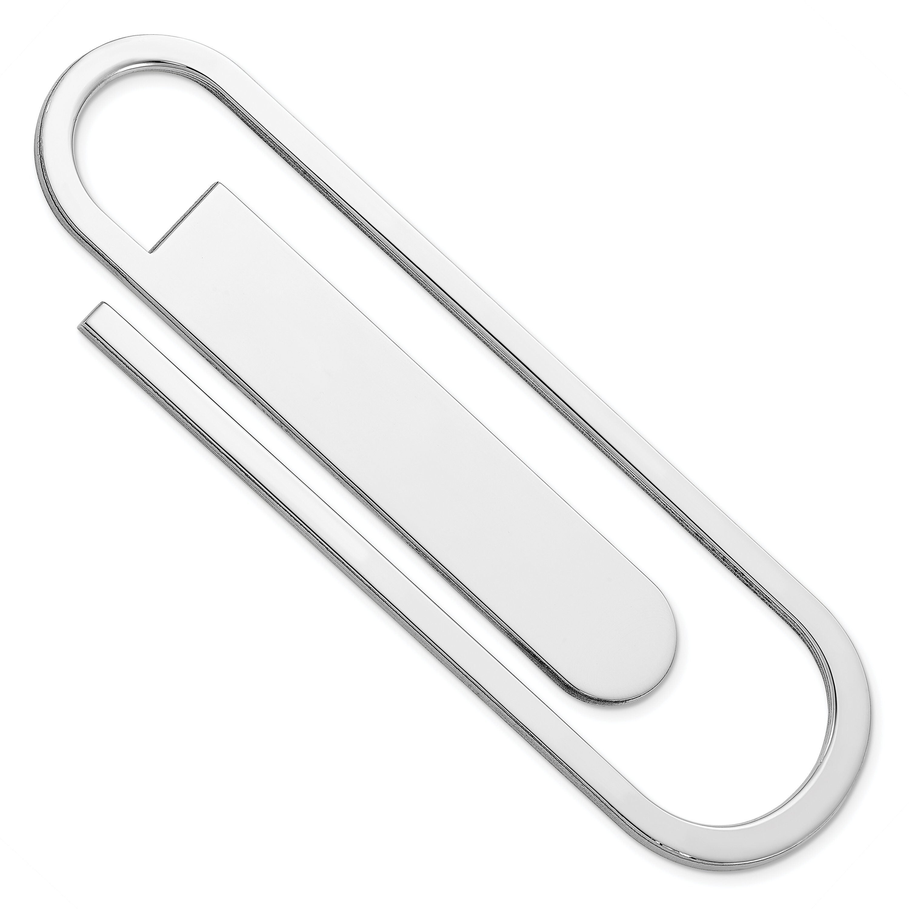 Engraved Sterling Silver Paperclip Bookmark - Personalized Money Clip