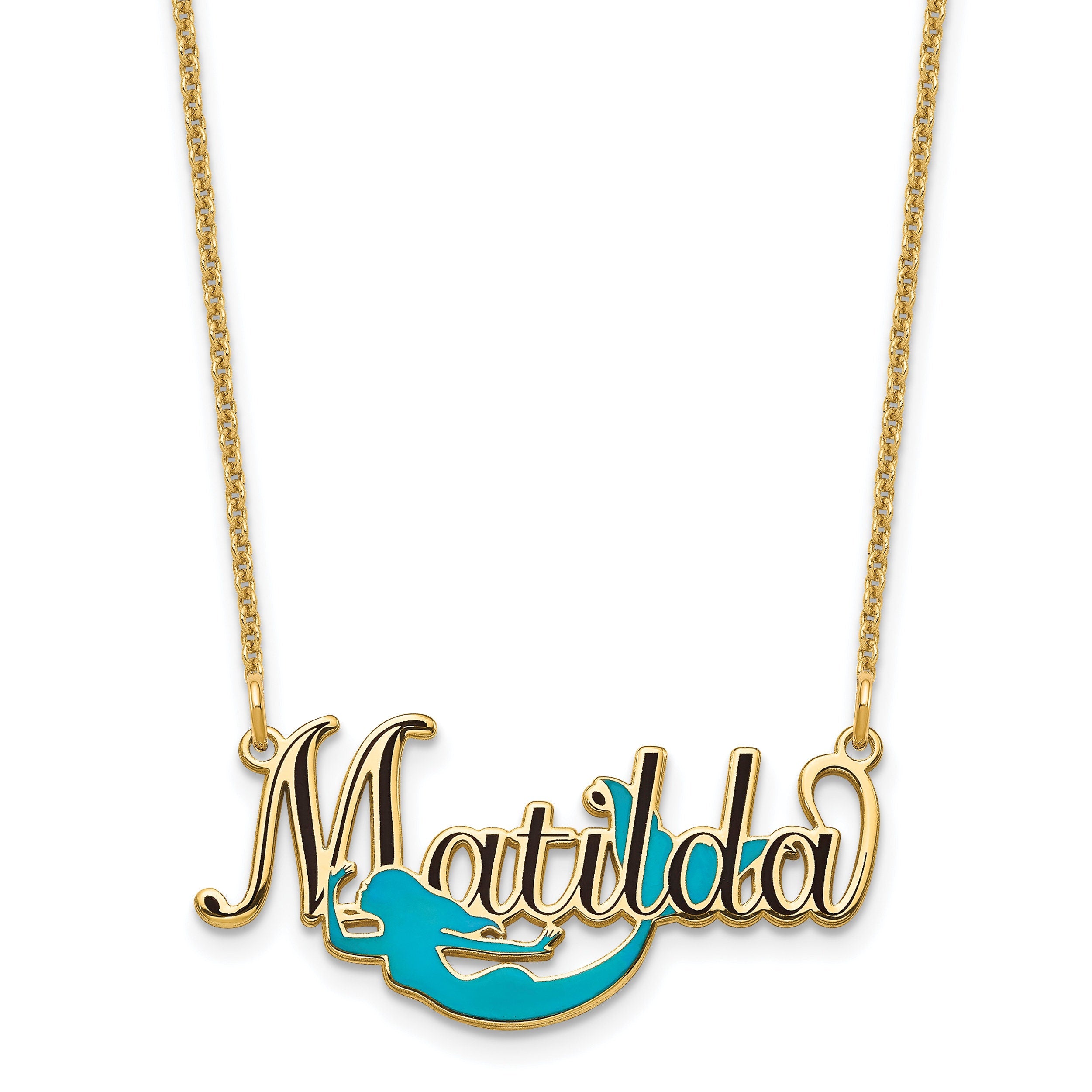 Personalized Mermaid Name Necklace | Custom Sterling Silver or Gold | Kids Gift