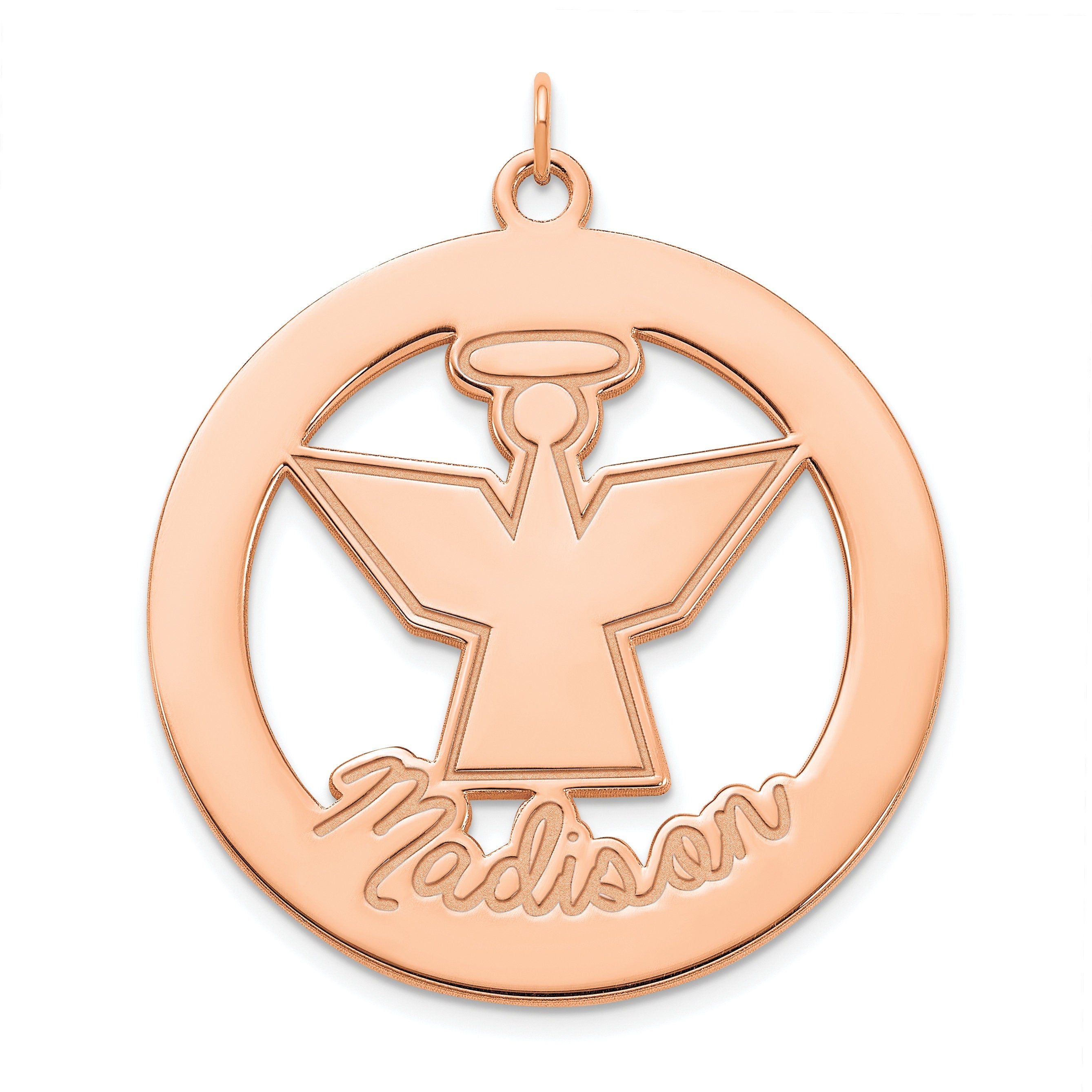 Personalized Angel Pendant | Custom Name Charm | Gift-Ready | Sterling Silver, 14k Gold | Yellow, White, Rose Options