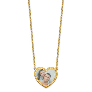 Small gold plated heart photo pendant on an 18 inch chain