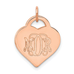 Custom Heart Monogram Pendant in Sterling Silver or Solid Gold  Personalized Script Charm, Made to Order Gift