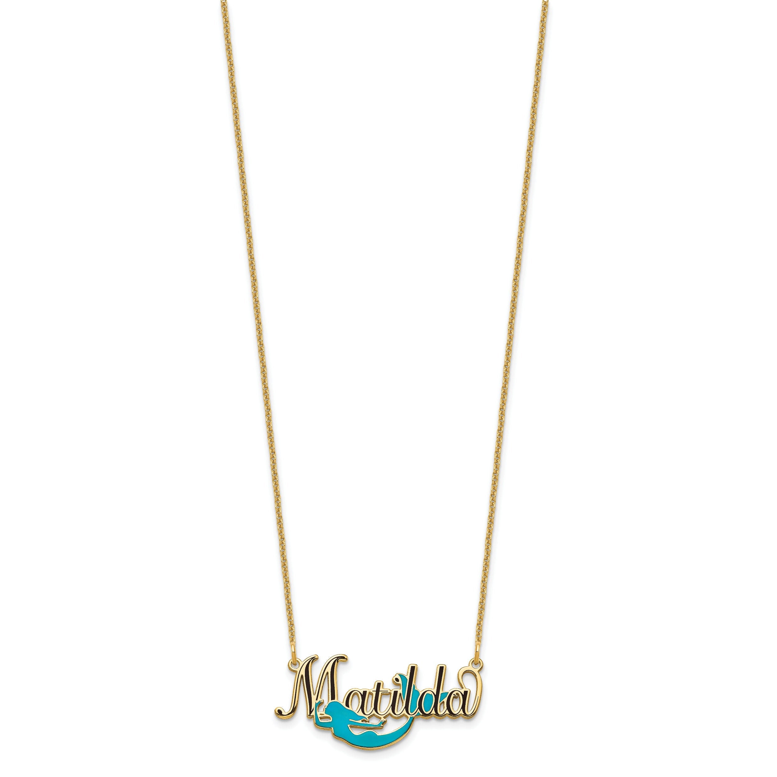 Personalized Mermaid Name Necklace | Custom Sterling Silver or Gold | Kids Gift