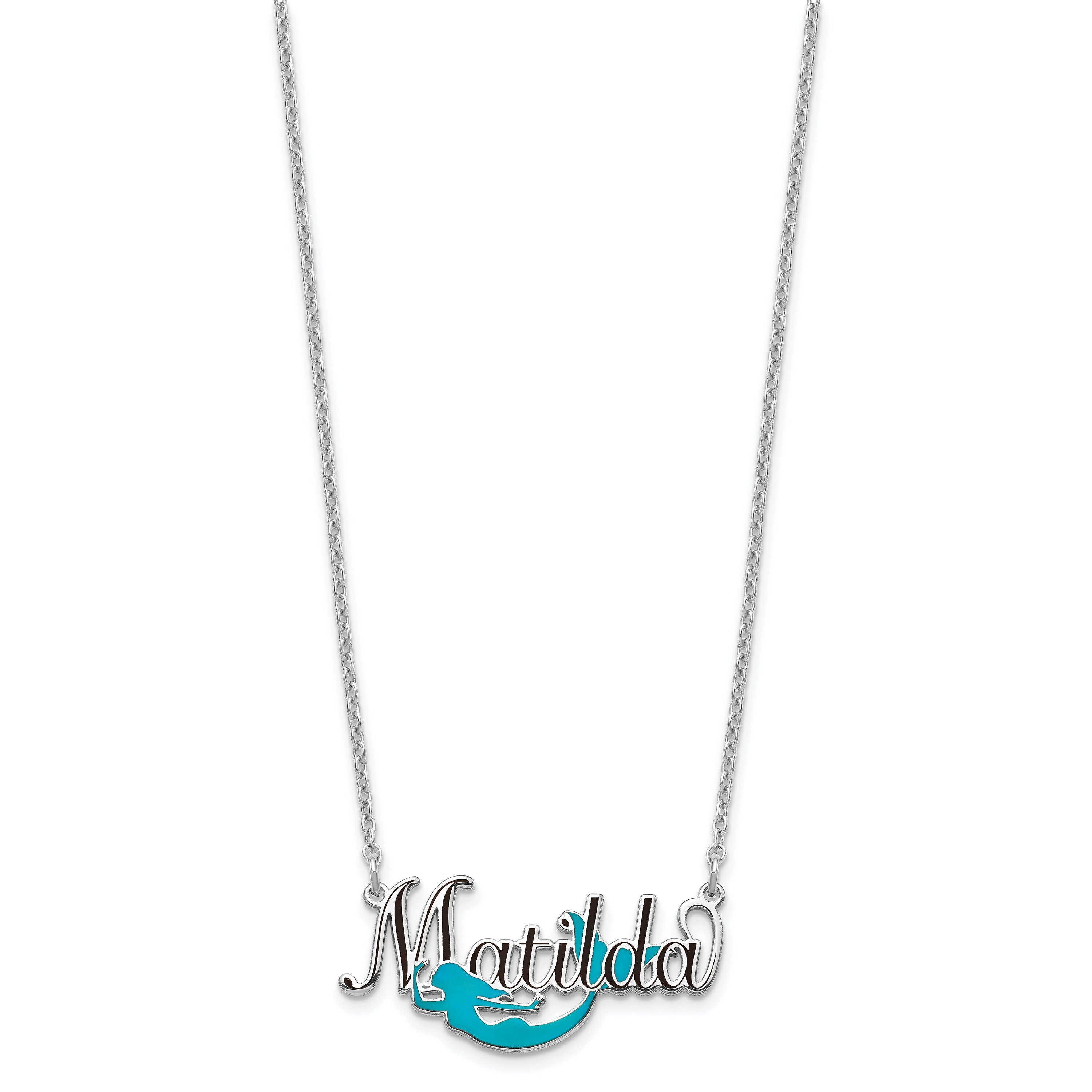 Personalized Mermaid Name Necklace | Custom Sterling Silver or Gold | Kids Gift