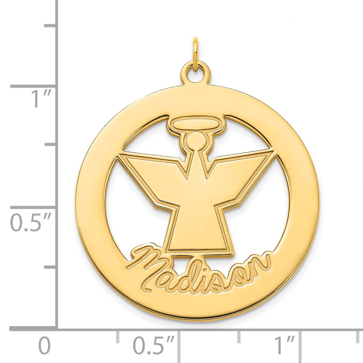 Personalized Angel Pendant | Custom Name Charm | Gift-Ready | Sterling Silver, 14k Gold | Yellow, White, Rose Options