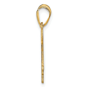 Side profile of the horse name pendant showing the thin flat metal and bail