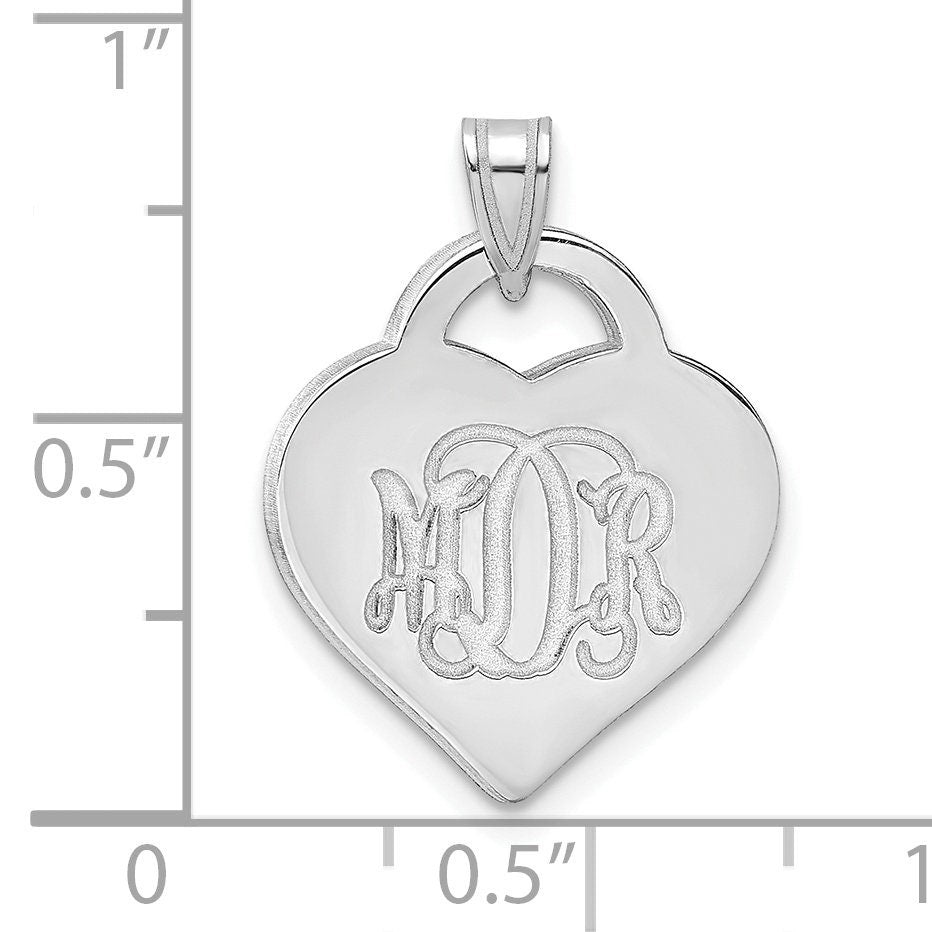 Custom Heart Monogram Pendant in Sterling Silver or Solid Gold  Personalized Script Charm, Made to Order Gift