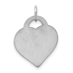 Back of the heart monogram pendant with a brushed satin finish