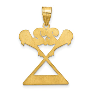 Back of a yellow gold lacrosse pendant