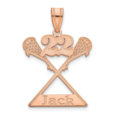 Custom Lacrosse Pendant with Name & Jersey Number  Personalized Sports Necklace in Silver or Gold  Gift for Lacrosse Player
