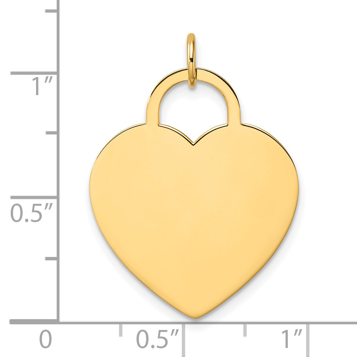 14k Gold Heart Disc Charm Pendant  Custom Engravable Front & Back  Yellow or White Gold  Personalized Gift  Made to Order