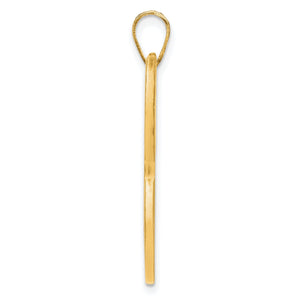 Side profile of the gold plated dog bone photo pendant