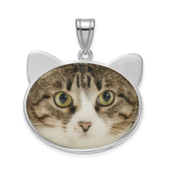 Custom Cat Photo Pendant  Gold or Silver Pet Memorial Necklace  Personalized Pet Jewelry  Photo Keepsake Gift  22mm x 23mm