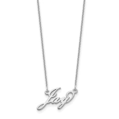 Personalized Cursive Script Embassy Font Nameplate or Necklace - Sterling Silver, 10k, 14k Gold - Yellow, White, Rose