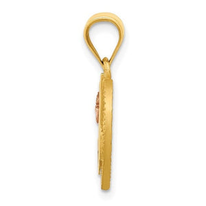 Side view of the heart initial pendant showing the bail and slim profile