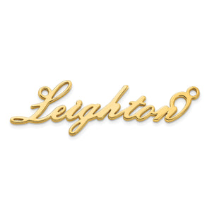 Sterling silver cursive script name necklace hanging on its cable chain