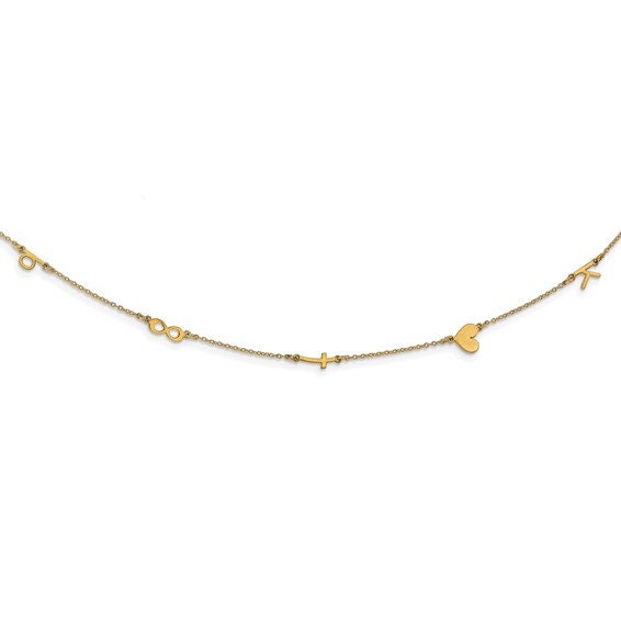 Custom Initial Symbol Necklace - Dainty Name Necklace with Heart Star Cross Infinity - Sterling Silver or Gold - Personalized Jewelry Gift