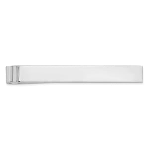 Sterling silver tie bar on a white background