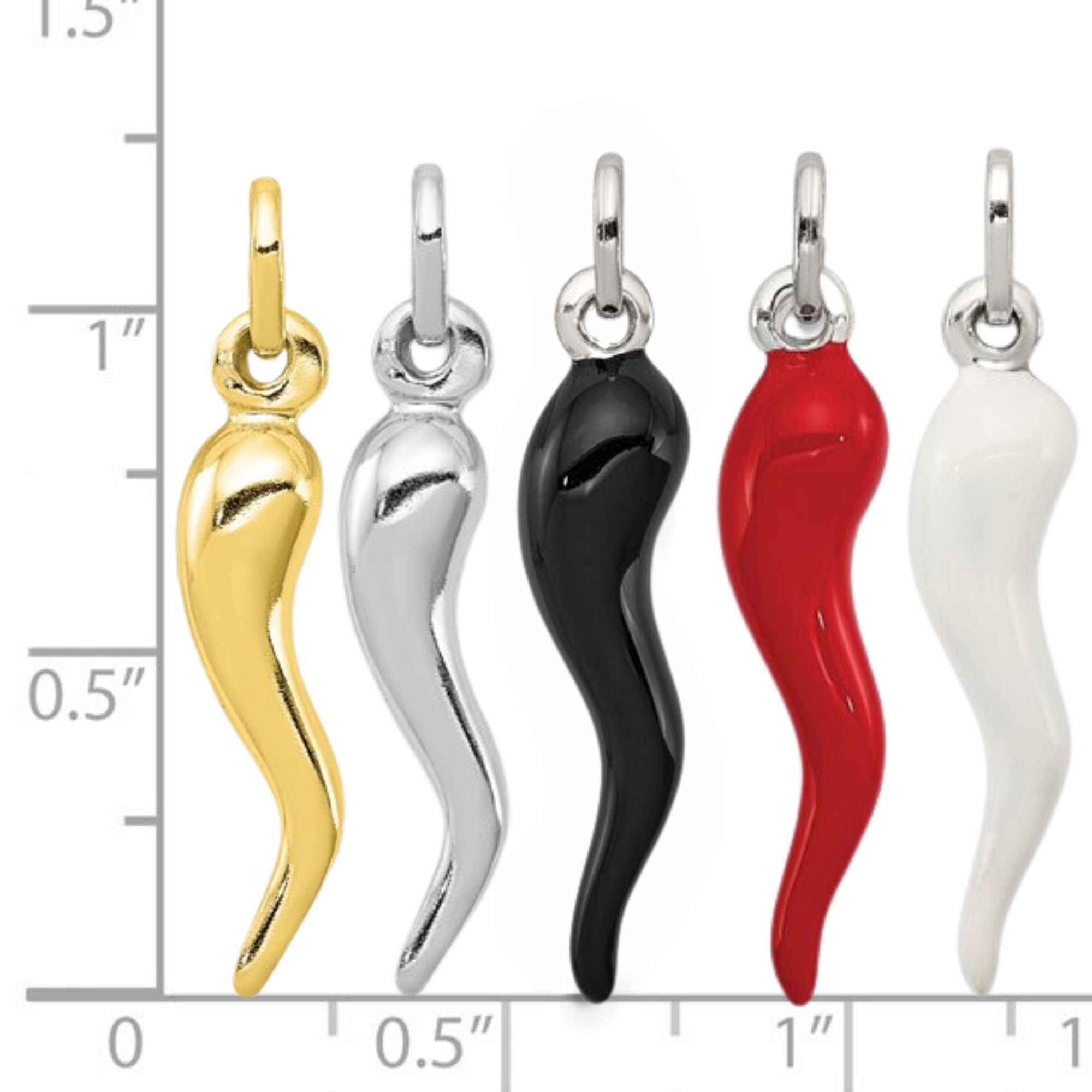 Sterling Silver Italian Horn Cornicello Charm