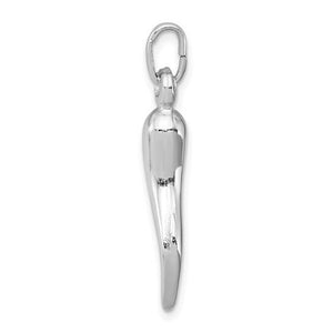 Italian horn charm with black enamel finish