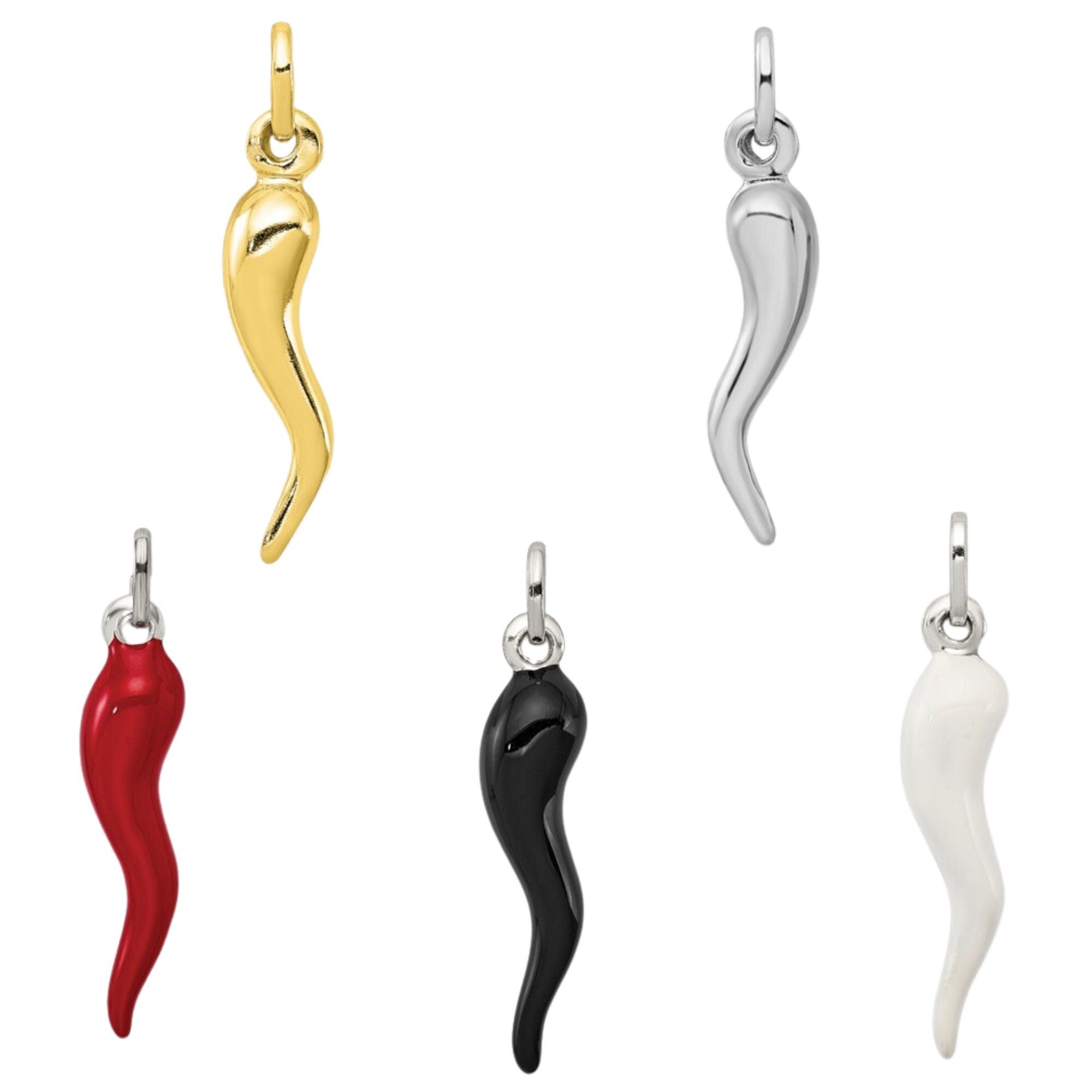 Sterling Silver Italian Horn Cornicello Charm