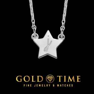 Star pendant necklace worn on model