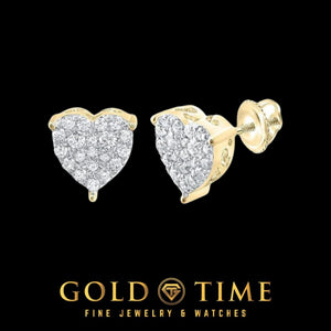 Diamond heart earrings shown in white gold