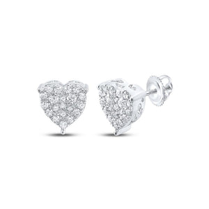 Diamond heart earrings in rose gold