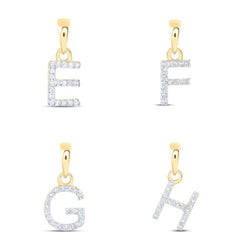 10k Gold & Diamond Initial Pendant - .25 CTTW Natural Diamonds - Personalized Letter Charm Necklace - Custom Dangling Name Jewelry