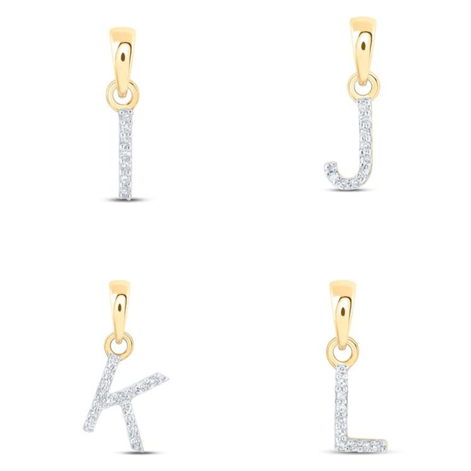 10k Gold & Diamond Initial Pendant - .25 CTTW Natural Diamonds - Personalized Letter Charm Necklace - Custom Dangling Name Jewelry