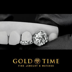 4-Piece Custom Grillz  Trillion Diamond-Cut with Diamond Dust Canines & Incisor Tips