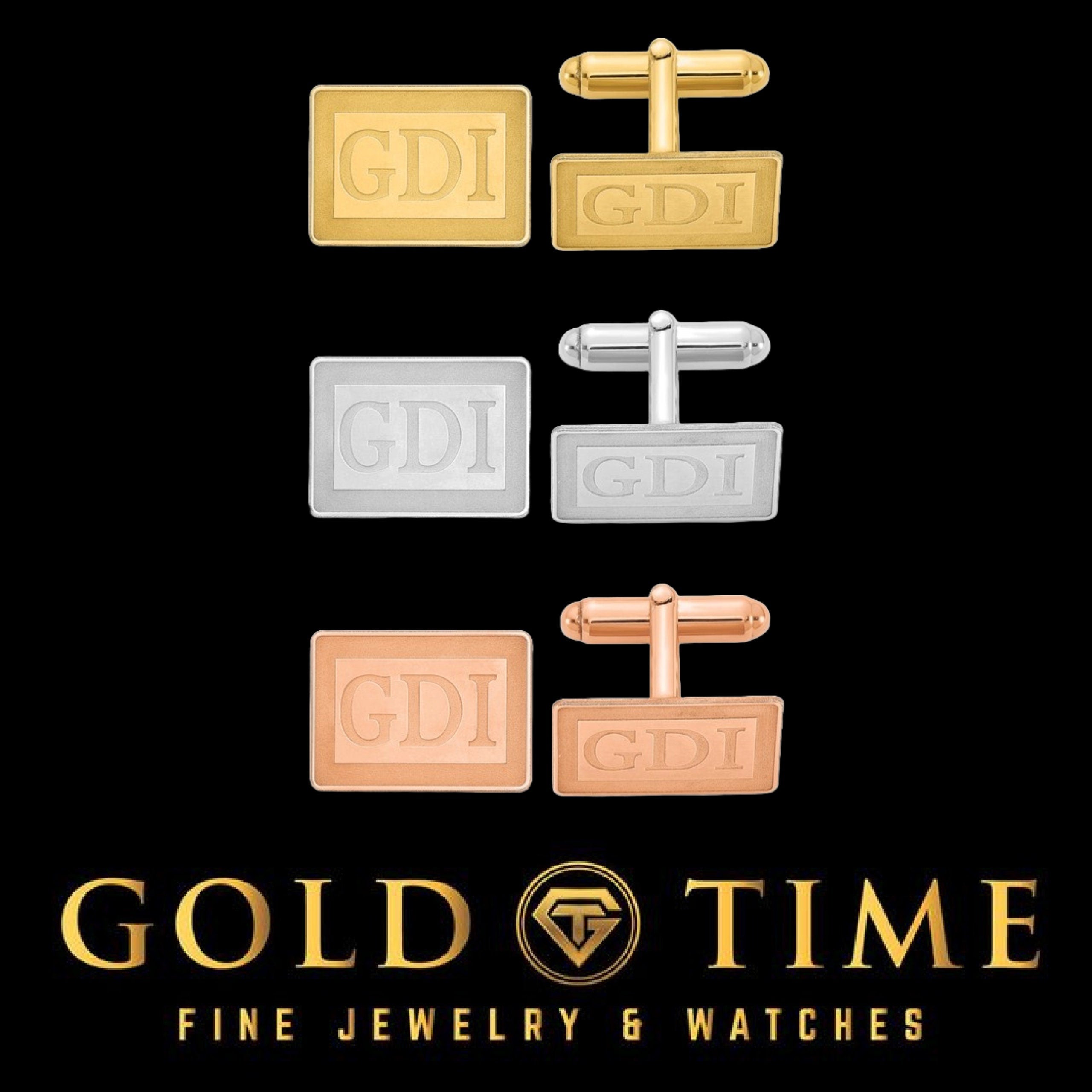 Custom Rectangle Monogram Cuff Links  Sterling Silver, 14k Gold or Plated Options  Personalized Mens Jewelry  Made in USA, Gift Boxed