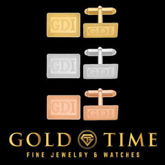 Custom Rectangle Monogram Cuff Links  Sterling Silver, 14k Gold or Plated Options  Personalized Mens Jewelry  Made in USA, Gift Boxed