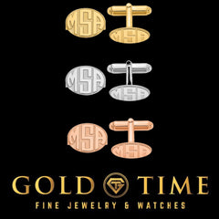 Personalized Raised Monogram Cuff Links - Available in Sterling Silver or 14K Gold - Elegant Gift for Him