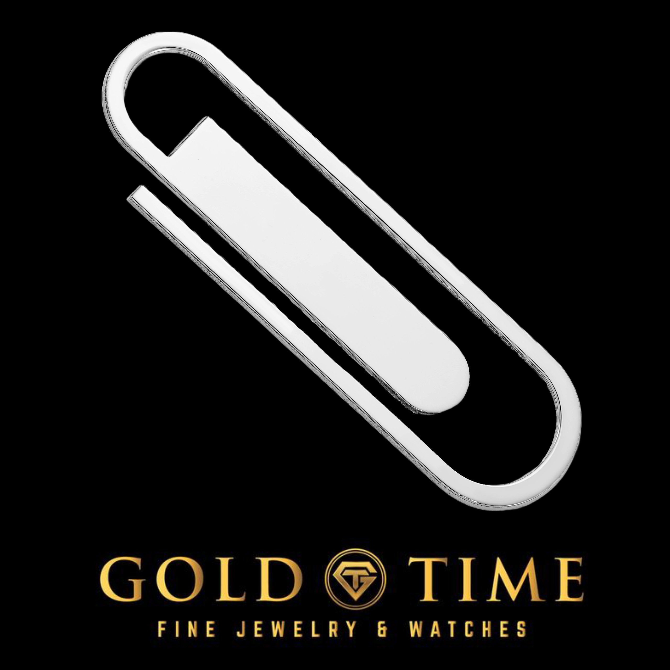 Engraved Sterling Silver Paperclip Bookmark - Personalized Money Clip