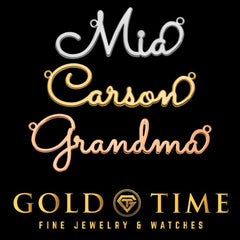 Custom Whimsical Cursive Name Necklace  Sterling Silver or 10K/14K Gold Personalized Script Nameplate Jewelry, Made to Order Gift