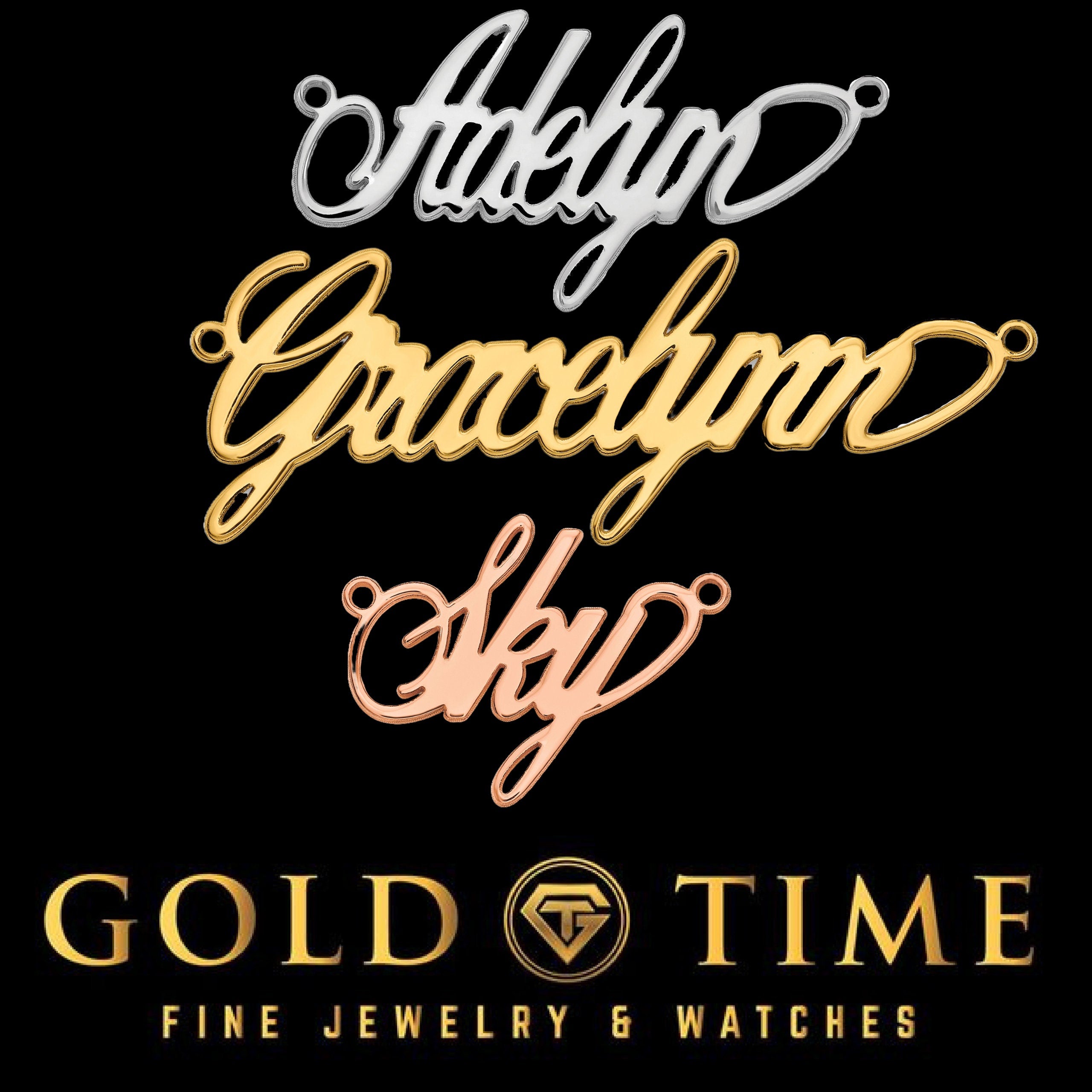 Velvet Flow Script Personalized Made to Order Name Necklace