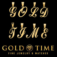 14K Gold Script Initial Pendant with Natural Diamond  Custom A-Z Letter Necklace Charm  Fine Jewelry Gift