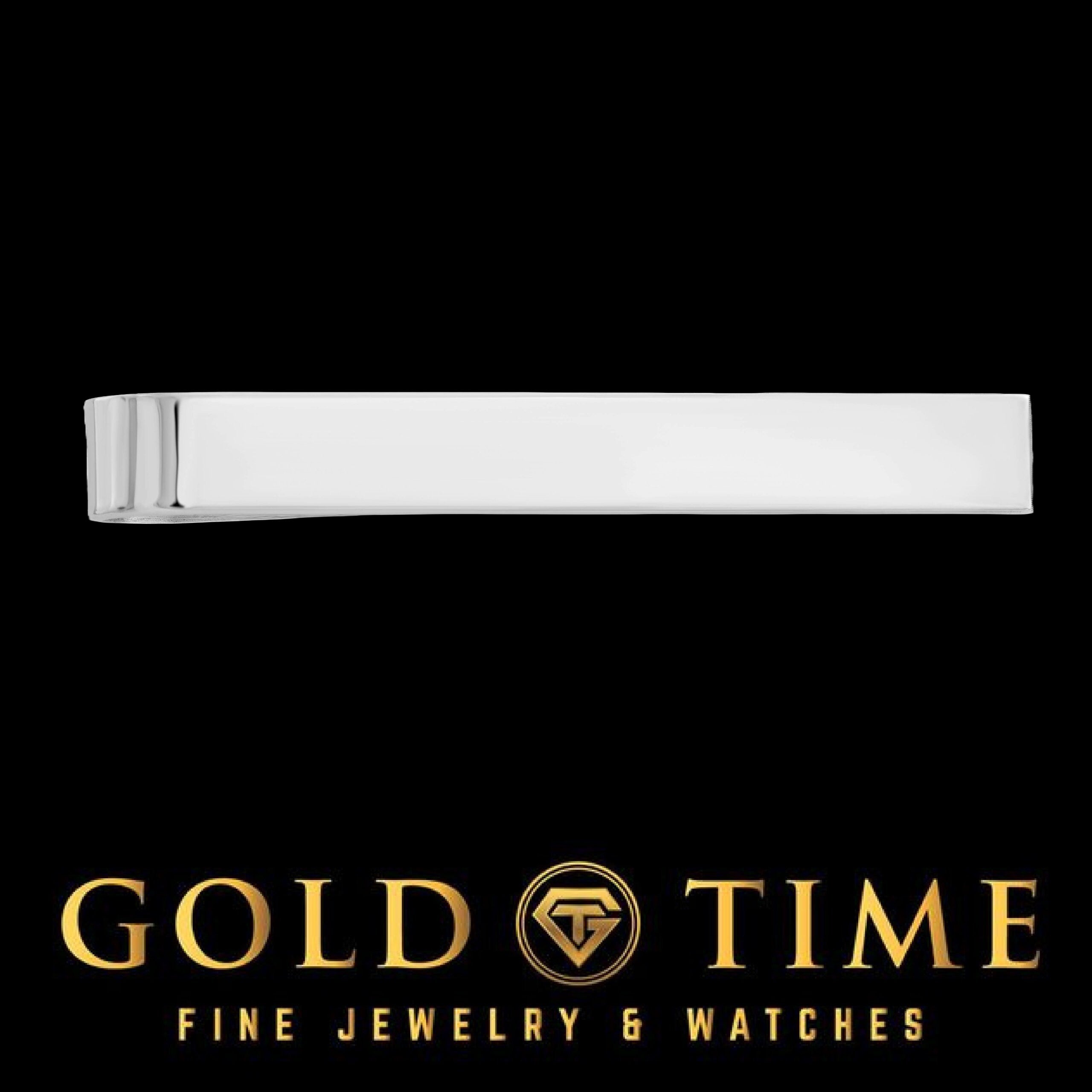 Sterling Silver Tie Bar – Engravable Front & Back, 50mm Men’s Accessory, Personalized Gift for Groom, Dad, or Groomsmen