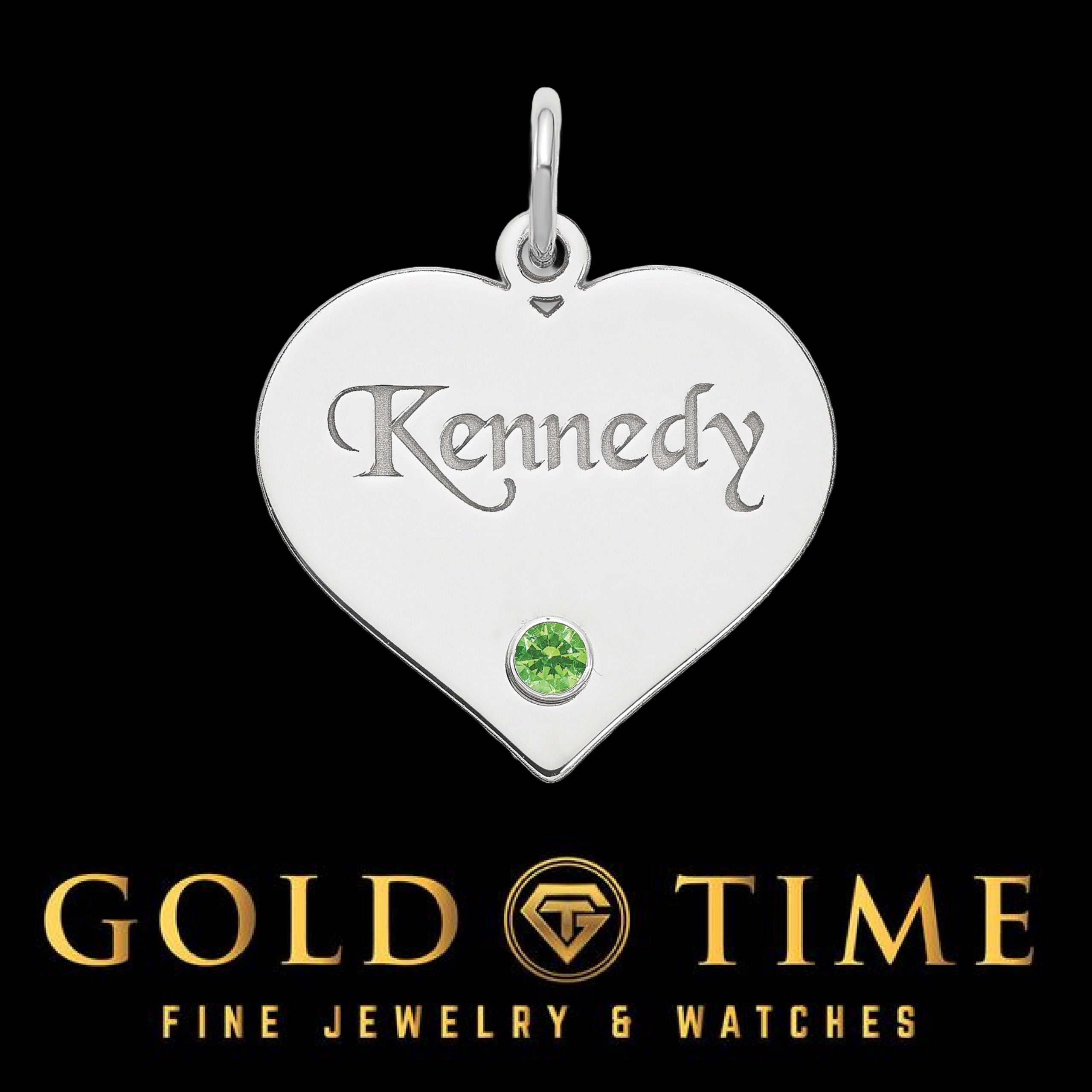 Personalized Sterling Silver Heart Pendant  Custom Engraving (Up to 10 Letters), Birthstone Choice, Elegant Fine Jewelry Gift