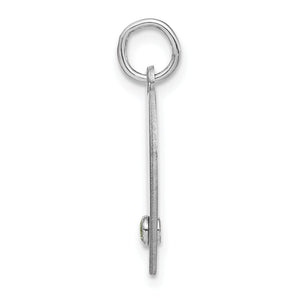 Side profile of the heart pendant showing its flat body and bail