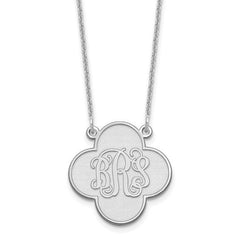 Custom Clover Monogram Necklace  Personalized 3-Letter Pendant in Silver or Gold  16-20 Inch Chain  Made to Order Jewelry Gift