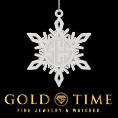 Personalized Snowflake Ornament  White Pewter Christmas Gift  Custom Engraving Front & Back  3" Holiday Keepsake