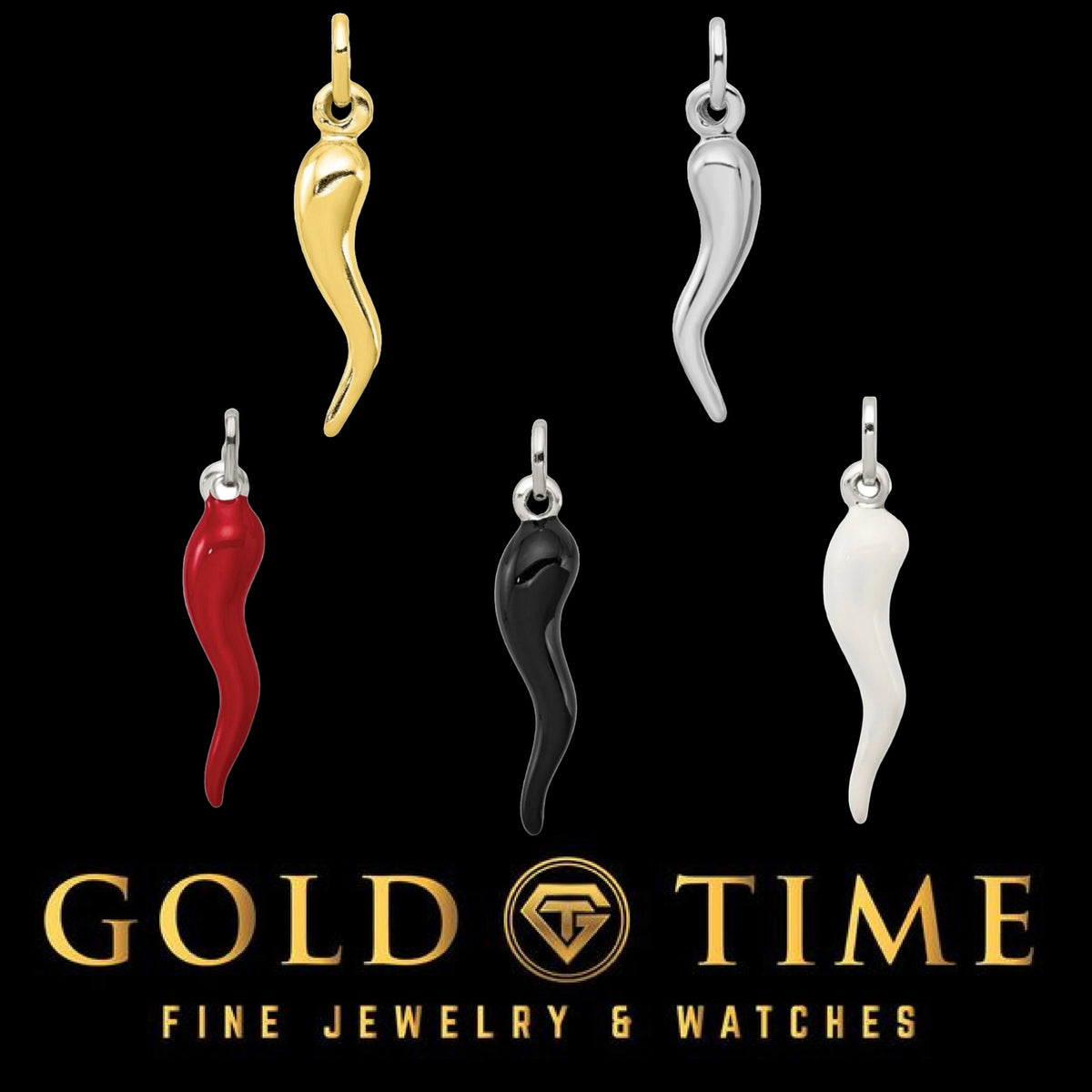 Sterling Silver Italian Horn Cornicello Charm