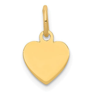 Yellow gold polished heart charm with an open bail