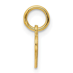 Side profile of the heart charm showing how thin it is