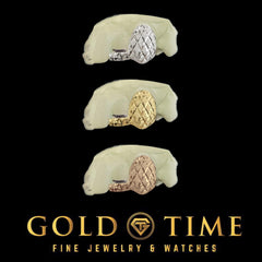 2 Piece Diamond Dust Grill with Trillion Tip - Custom Canine & Incisor Grillz - Solid or Gold Plated - Impression Kit Included